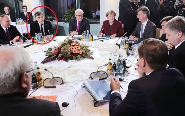 Angela Merel, ladislav Surkov, Vladimir Putin și Ministrul de externe german, Steinmeier 