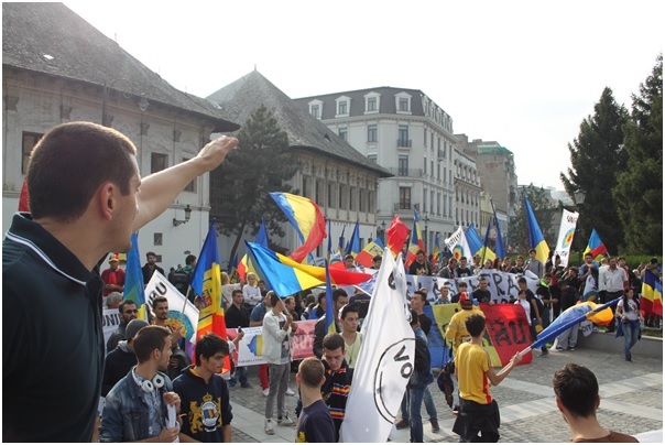 George Simion în fruntea Marşului Unirii, Bucureşti, 12.10.2014